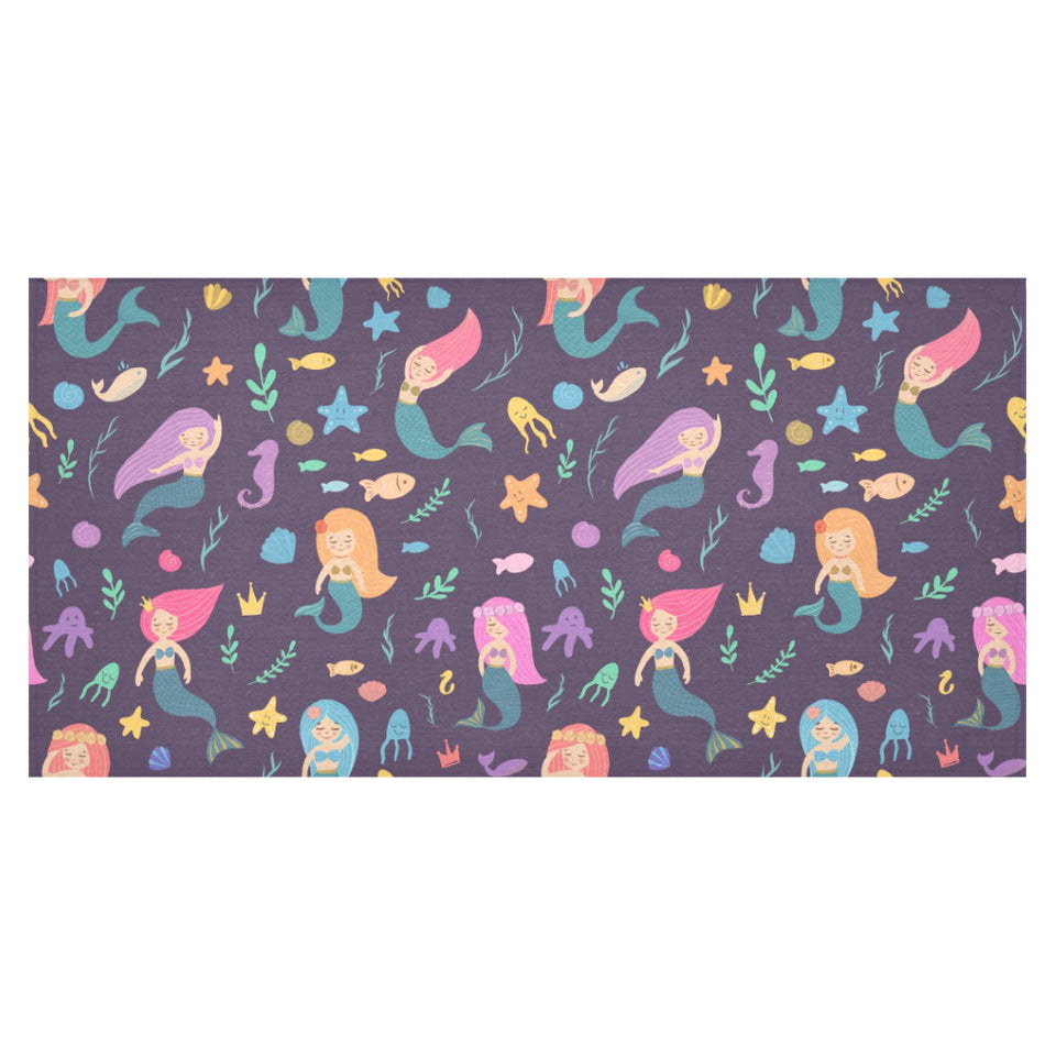 beautiful mermaid Fish jellyfish algae other marin Tablecloth