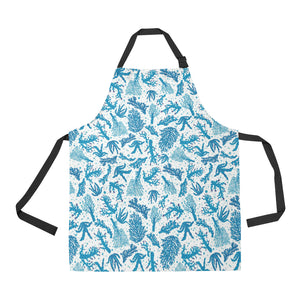 Coral Reef Pattern Print Design 01 All Over Print Adjustable Apron