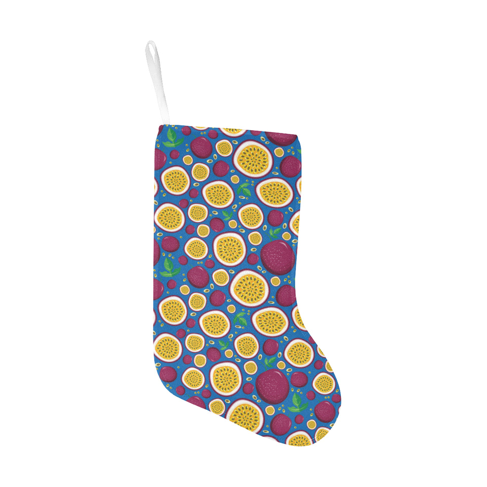 Passion fruit blue background Christmas Stocking