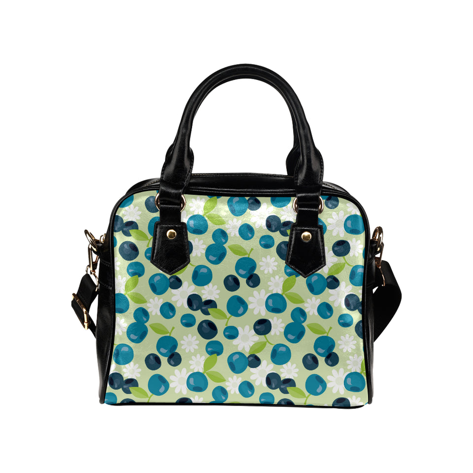 blueberry flower pattern Shoulder Handbag