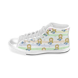 Cute hand drawn mermaid Men's High Top Canvas Shoes White