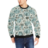 Dragonfly Butterfly Plants insect flower vintage s Men's Crew Neck Sweatshirt