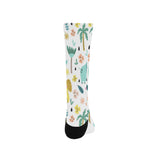 Cute elephants palm tree flower butterfly pattern Crew Socks