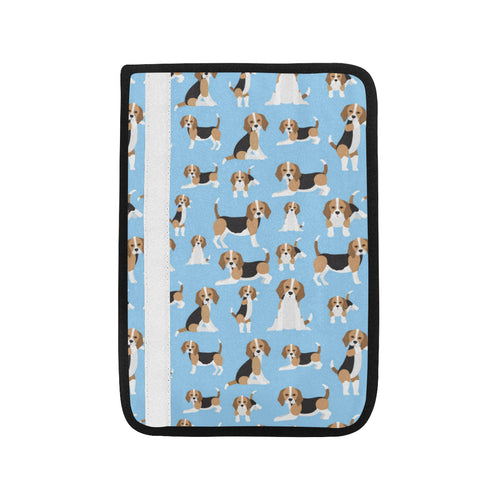 Beagle dog blue background pattern Car Seat Belt Cover