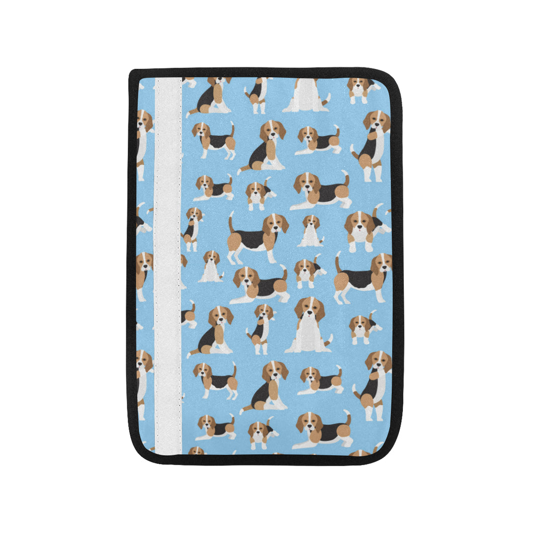 Beagle dog blue background pattern Car Seat Belt Cover