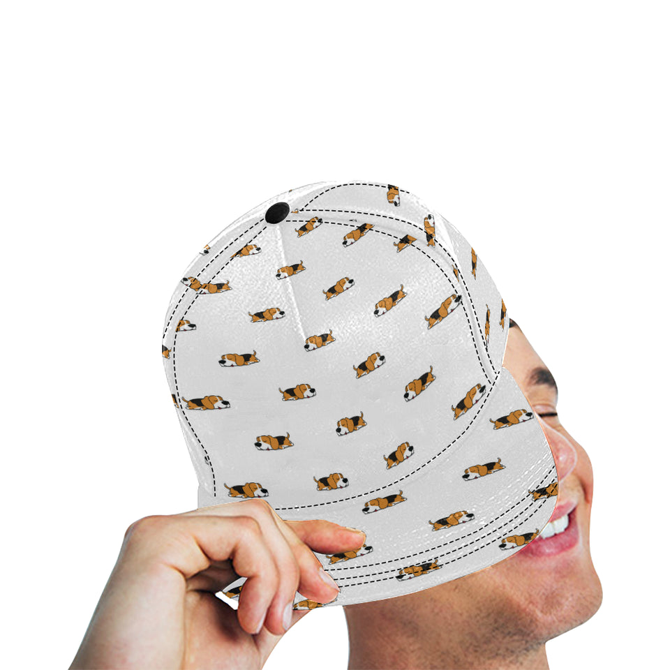 Cute beagle dog sleeping pattern All Over Print Snapback Cap