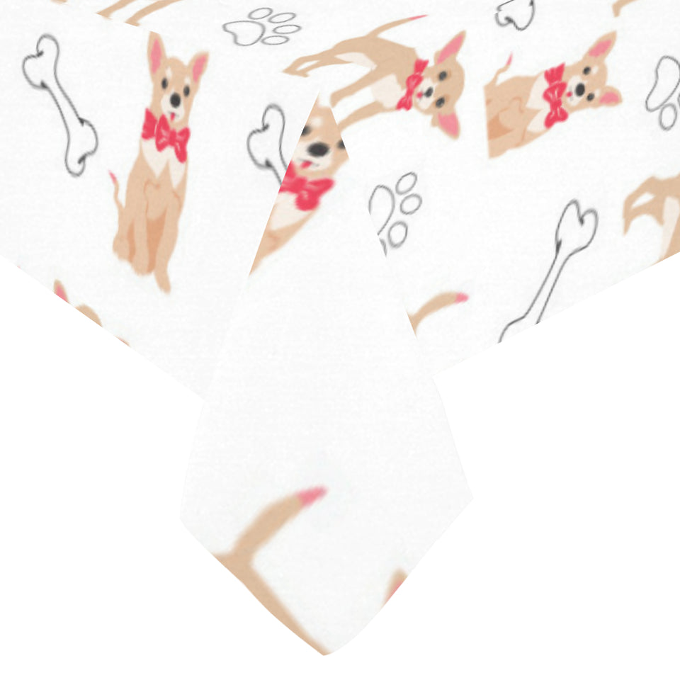 Chihuahua bone paw pattern Tablecloth
