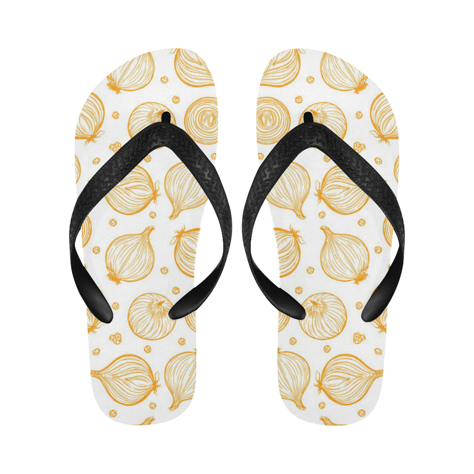 hand drawn onion pattern Unisex Flip Flops