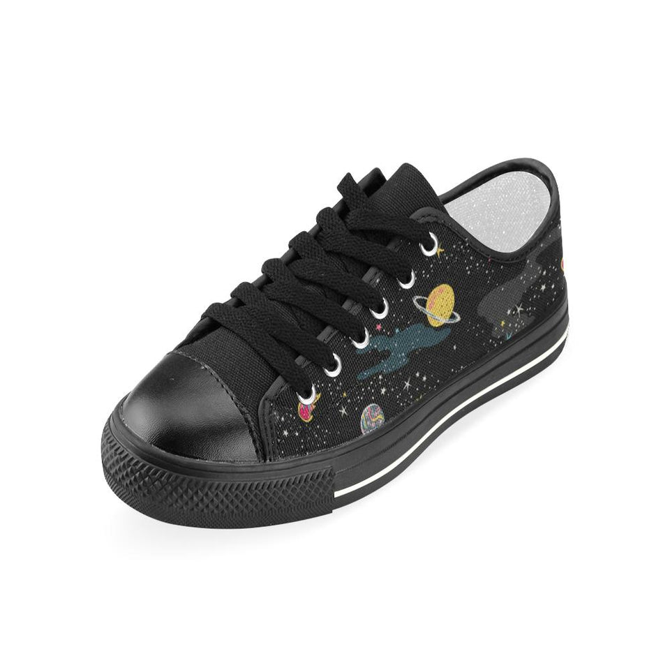 space pattern Kids' Boys' Girls' Low Top Canvas Shoes Black