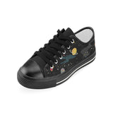 space pattern Women's Low Top Canvas Shoes Black