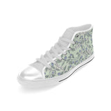 hand drawn blueberry pattern Men's High Top Canvas Shoes White