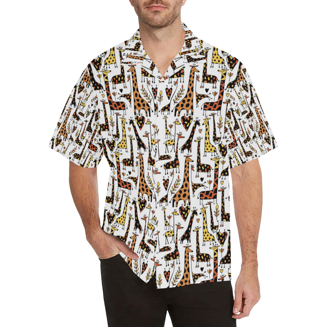 Giraffe Pattern Print Design 05 Men's All Over Print Hawaiian Shirt (Model T58)