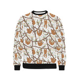 Sloths hanging on the tree pattern Men's Crew Neck Sweatshirt