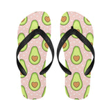 Avocado heart pink background Unisex Flip Flops