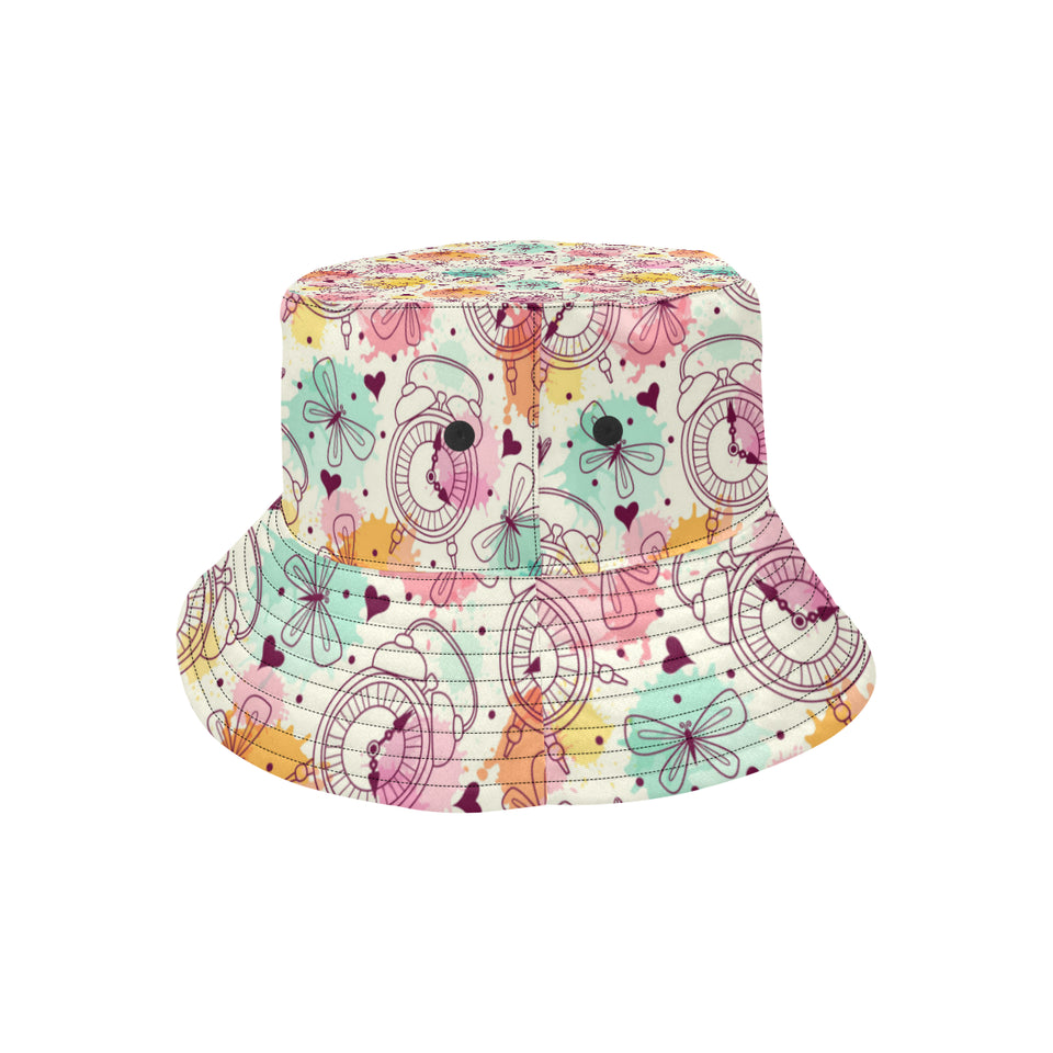Clock butterfly pattern Unisex Bucket Hat