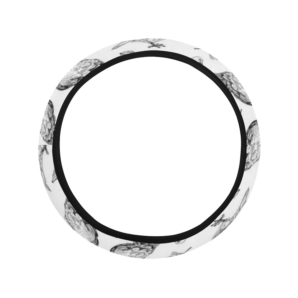 Pigeon Pattern Print Design 05 Car Steering Wheel Cover