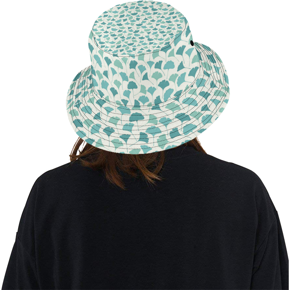 Green ginkgo leaves pattern Unisex Bucket Hat
