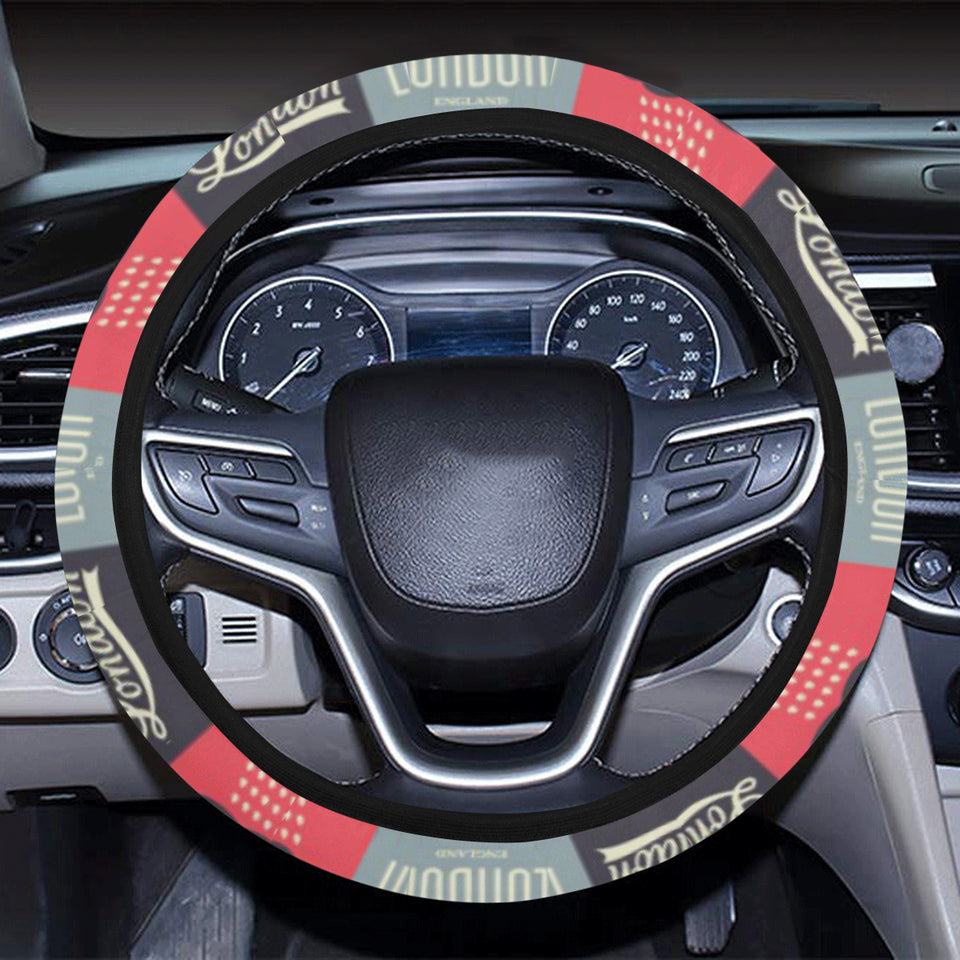 British Pattern Print Design 05 Car Steering Wheel Cover