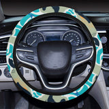 Cute sea otters fishe sea urchin pattern Car Steering Wheel Cover