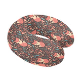 fox leaves mushroom pattern U-Shaped Travel Neck Pillow