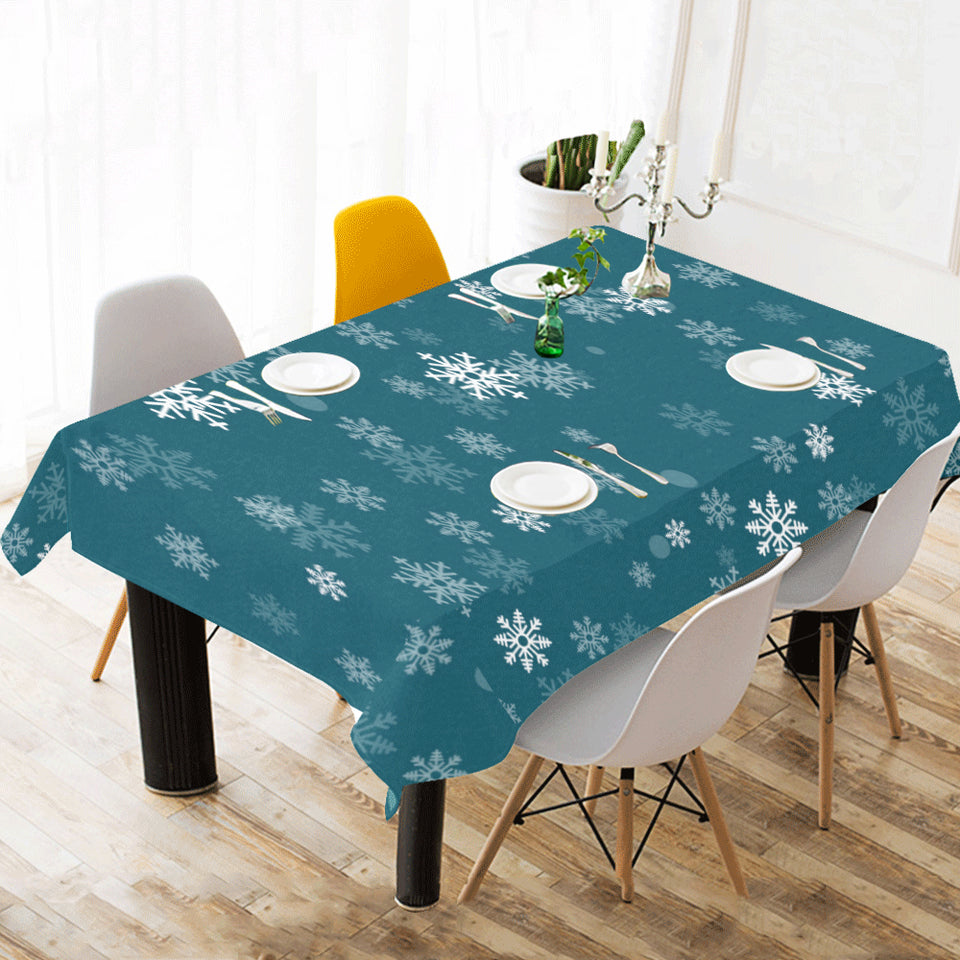 Snowflake pattern dark background Tablecloth