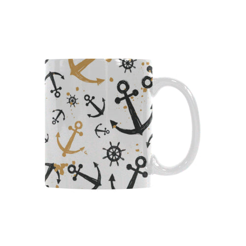 Anchors Rudders pattern Classical White Mug (Fulfilled In US)