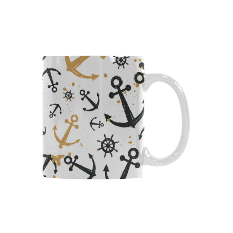 Anchors Rudders pattern Classical White Mug (Fulfilled In US)