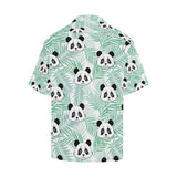 Panda pattern tropical leaves background Men's All Over Print Hawaiian Shirt