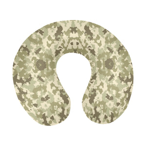 Light Green camouflage pattern U-Shaped Travel Neck Pillow