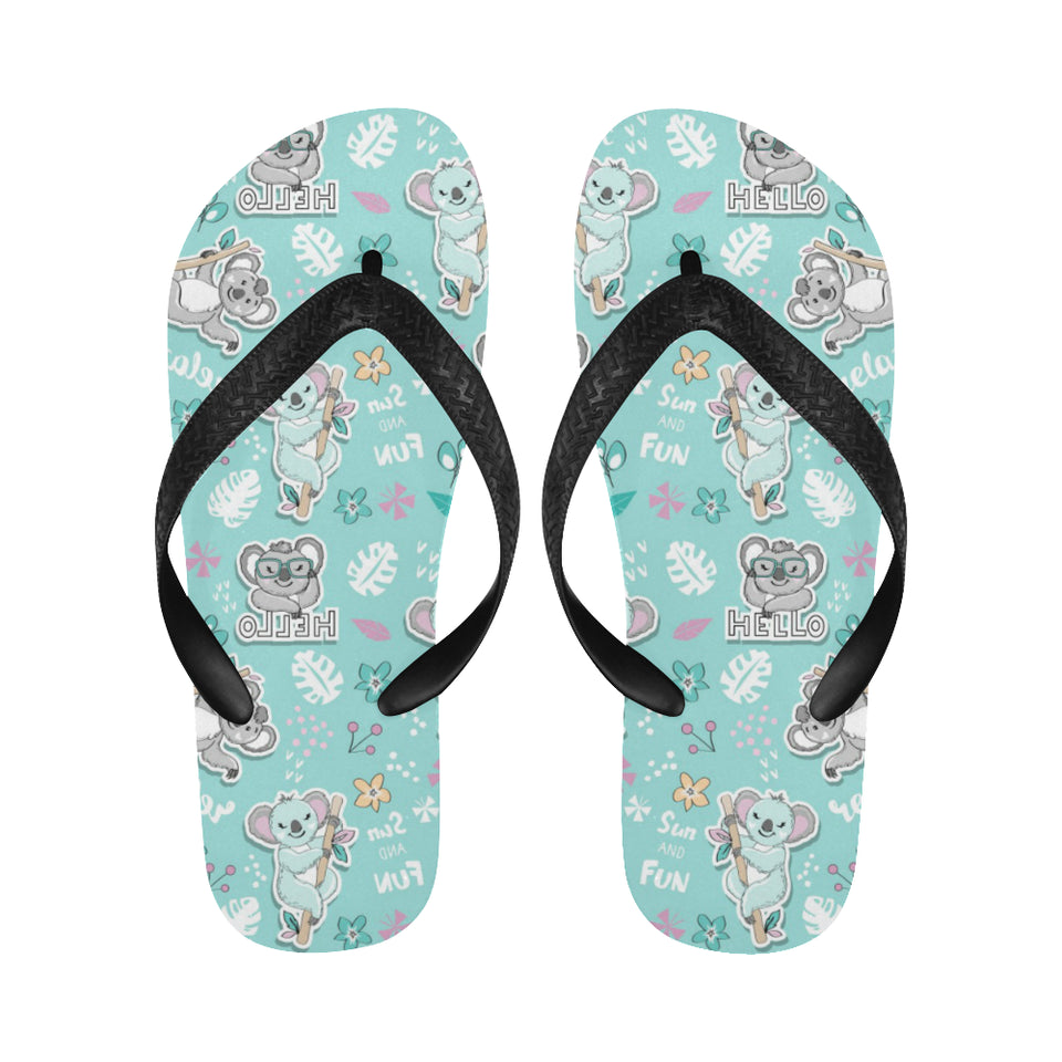 Cute koalas blue background pattern Unisex Flip Flops
