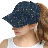 space pattern with planets, comets, constellations All Over Print Snapback Cap