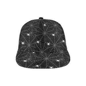 Spider web design pattern Black background white c All Over Print Snapback Cap