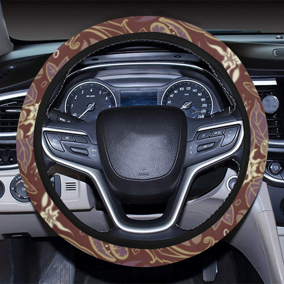 Coffee bean flower pattern Car Steering Wheel Cover