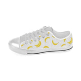 Banana pattern Men's Low Top Shoes White