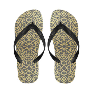 arabic star gold pattern Unisex Flip Flops