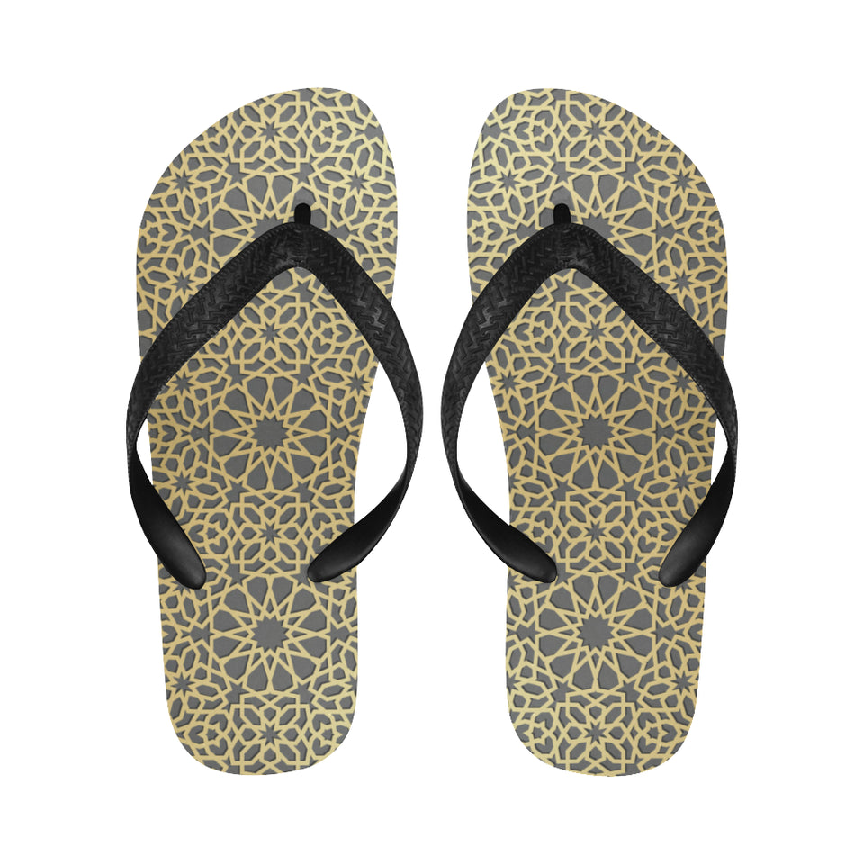 arabic star gold pattern Unisex Flip Flops