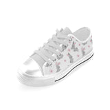 Watercolor cute rabbit pattern Men's Low Top Shoes White