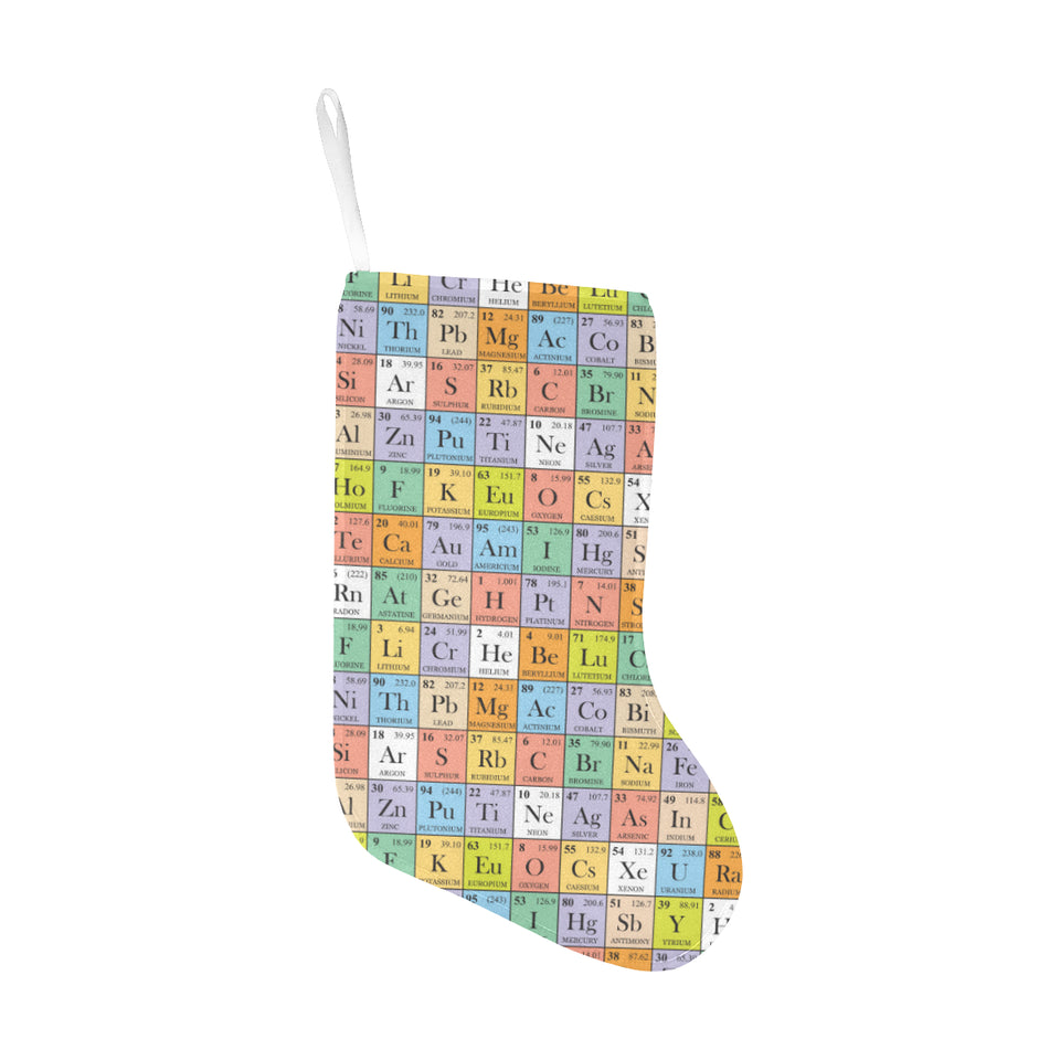 Chemistry Periodic Table Pattern Print Design 01 Christmas Stocking