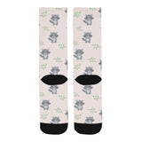 cute raccoons leaves pattern Crew Socks