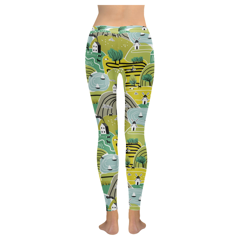 Hand drawn windmill pattern Women's Legging Fulfilled In US