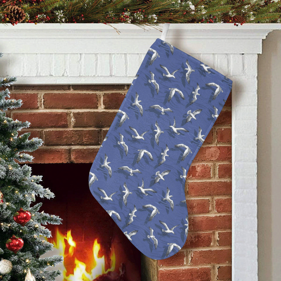 Seagull Pattern Print Design 03 Christmas Stocking