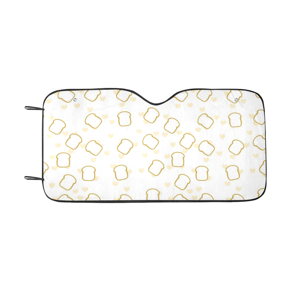 Bread Toast Pattern Print Design 01 Car Sun Shade