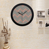 zigzag chevron striped pattern Elegant Black Wall Clock