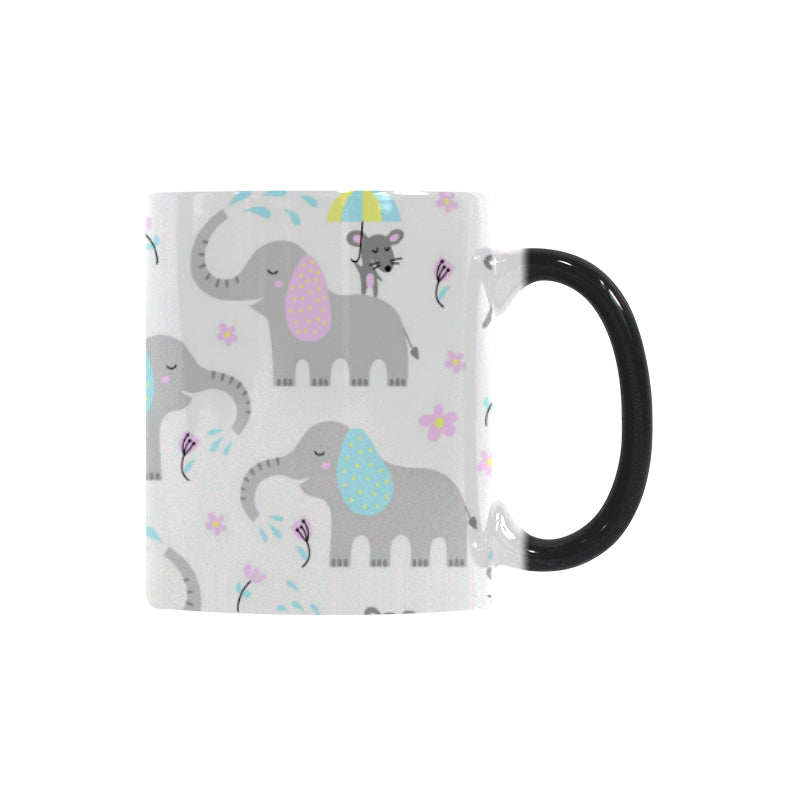 Cute elephant mouse pattern Morphing Mug Heat Changing Mug