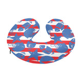 American football ball star stripes pattern U-Shaped Travel Neck Pillow