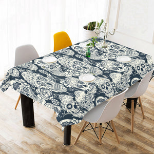 Sugar skull black white pattern Tablecloth