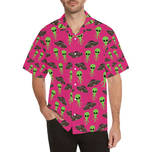 Alien Pattern Print Design 03 Men's All Over Print Hawaiian Shirt (Model T58)