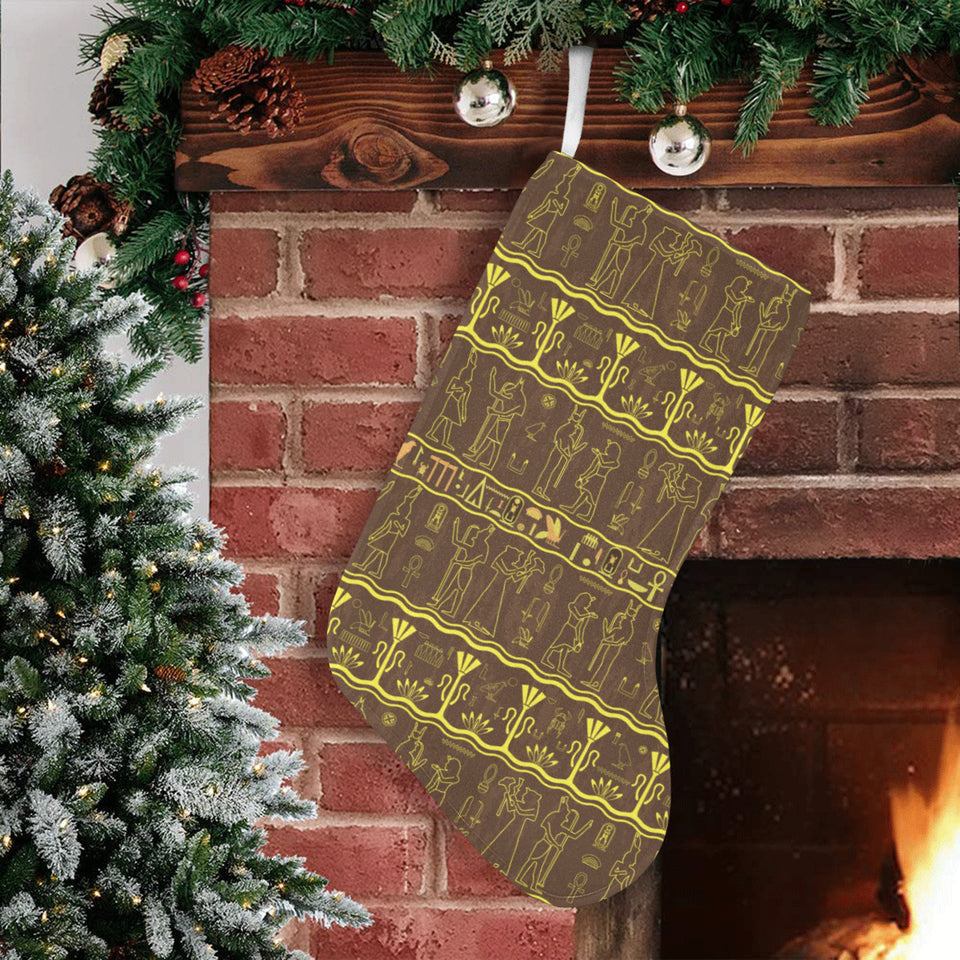 Egypt Hieroglyphics Pattern Print Design 03 Christmas Stocking