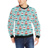 Red White sailboat wave background Men's Crew Neck Sweatshirt