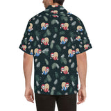Cute sloths sleeping christmas ball santa hat patt Men's All Over Print Hawaiian Shirt